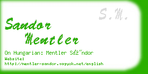 sandor mentler business card